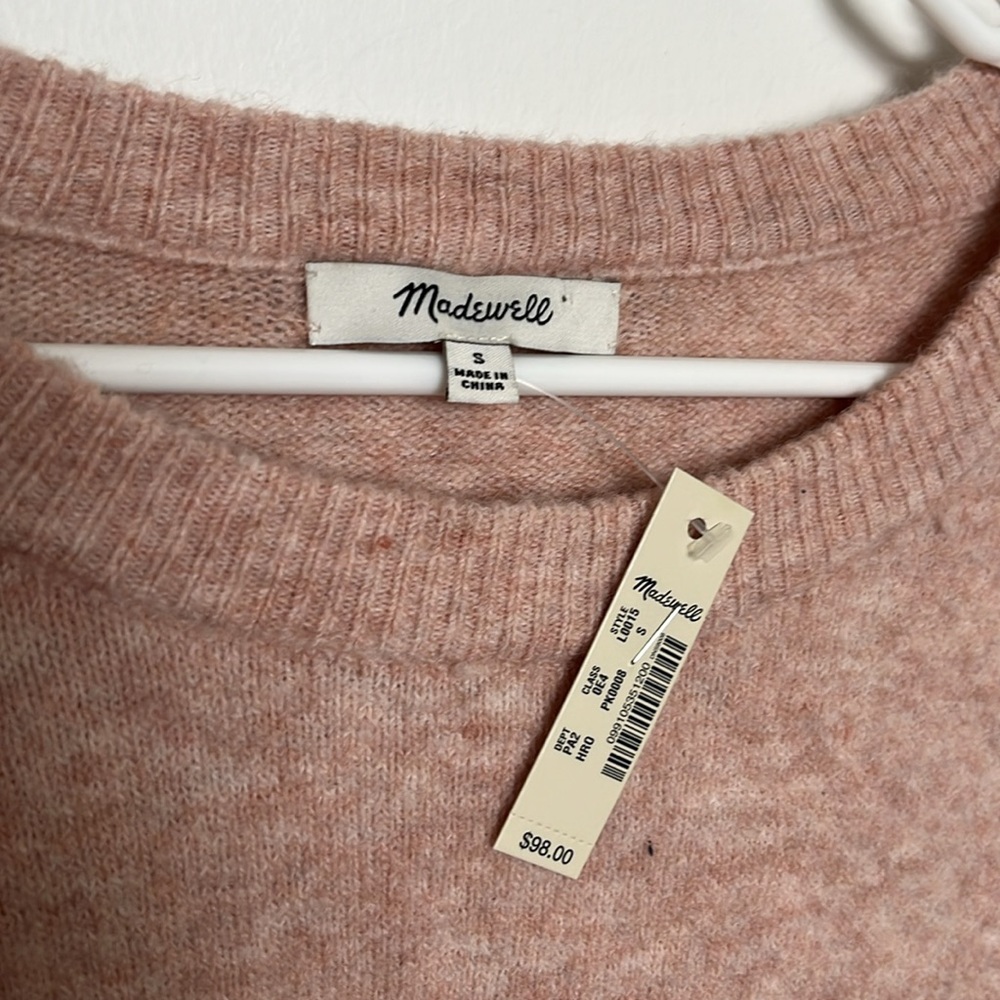 Madewell Pink Wool Sweater, NWT - Picture 4 of 6